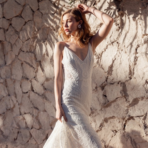 Scout "Sunset" Lace Wedding Bridal Dress - Picture 1 of 12